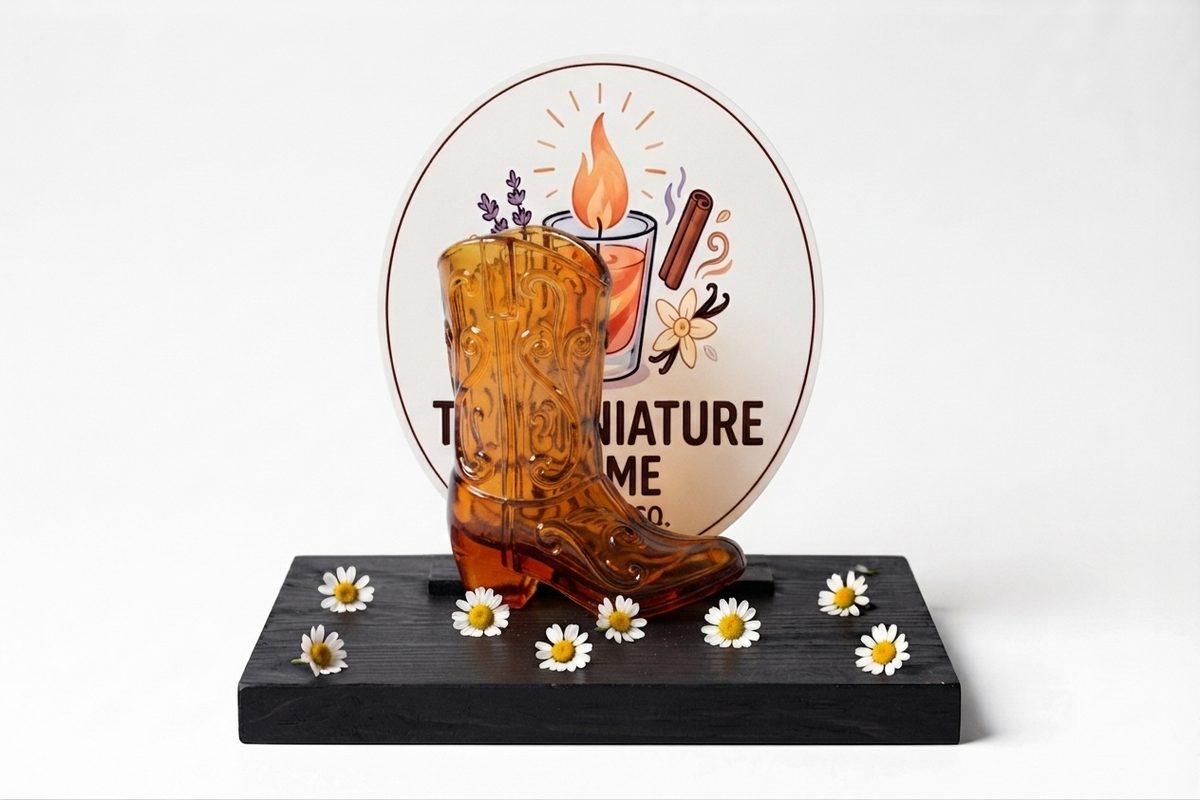 Miniature Glass Boot Candle