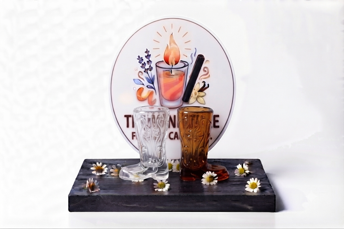 Miniature Glass Boot Candle
