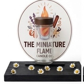 Miniature Glass Wood Top Candle
